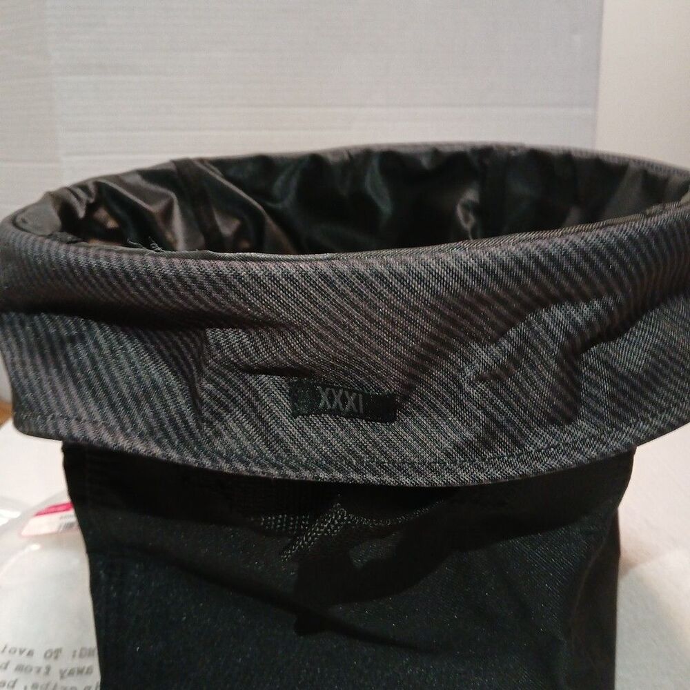 Thirty-one Round Textured Twill Mini Utility Bin Black/Black Gray Stripped